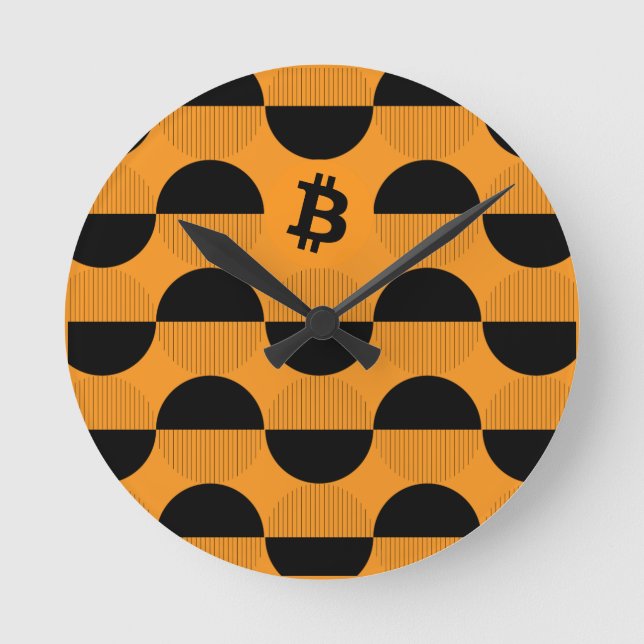 Horloge Ronde Bitcoin Designer (Recto)