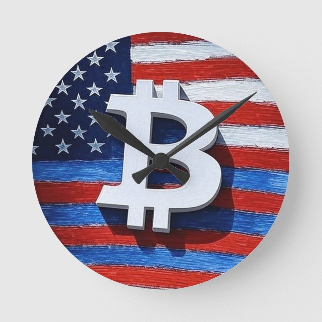 Horloge Ronde Bitcoin USA (Recto)