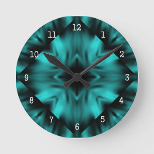 Horloge Ronde Black and Teal Designer Wall Clocks