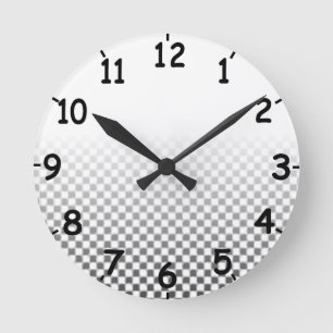 Horloge Ronde Black and White Checkered Pattern