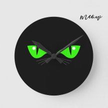 Black Cat Face Vert Yeux Whiskers Mignonne Amoureu