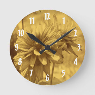 Horloge Ronde Black Eyed Susan Daisy Flower