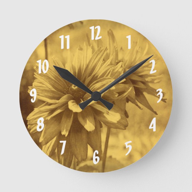 Horloge Ronde Black Eyed Susan Daisy Flower (Recto)