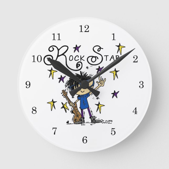 Horloge Ronde Black Hair Boy Rock Star (Recto)