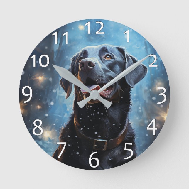 Horloge Ronde Black Labrador Retriever (Recto)