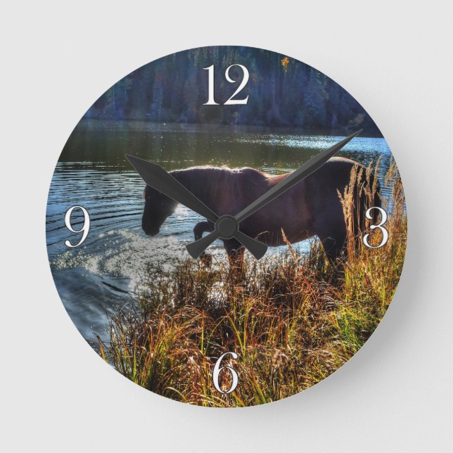 Horloge Ronde Black Percheron Stallion (Recto)
