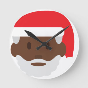 Horloge Ronde black santa claus emoji