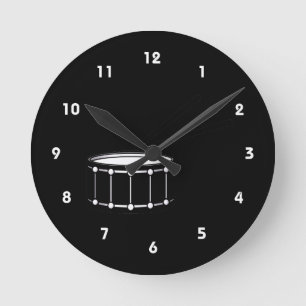 Horloge Ronde black snare graphic witstis sticks png