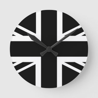 Horloge Ronde BLack & White Classic Union Jack British(UK) Flag