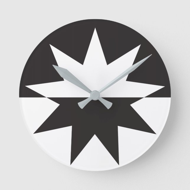 Horloge Ronde Black White Deco (Recto)