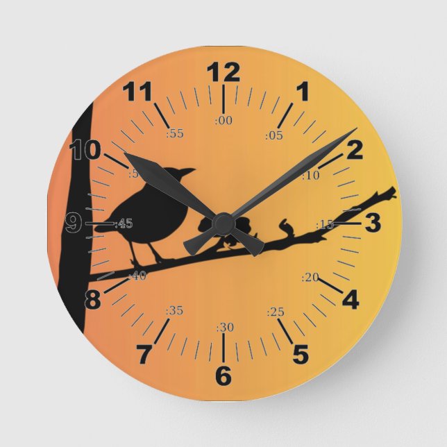 Horloge Ronde Blackbird Silhouette (Recto)