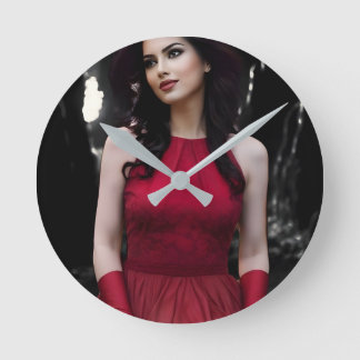 Horloge Ronde BlackWhiteRed wall clock