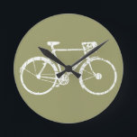 Horloge Ronde blanc<br><div class="desc">Pour les amateurs de vélo un design simple d'un vélo</div>