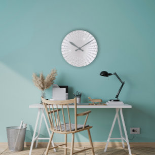 Horloge Ronde Blanc en cristal de diamant de gemme d'Ombre de