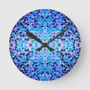 Horloge Ronde Bleu blanc violet chaîne de perles