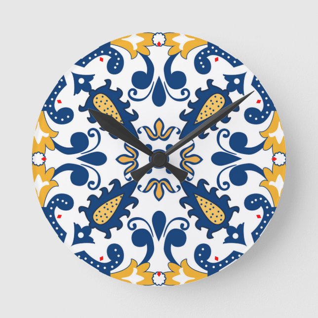 Horloge Ronde 💙 bleu 💛 bleu de beautiful (Recto)