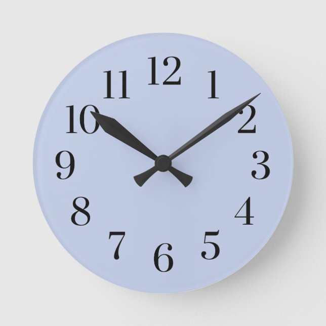 Horloge Ronde Bleu Clair Moderne (Recto)