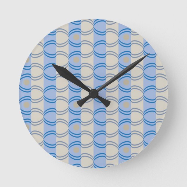Horloge Ronde Bleu courant Tan de Candystripe (Recto)