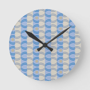 Horloge Ronde Bleu courant Tan de Candystripe