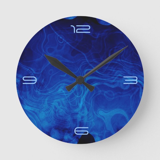 Horloge Ronde Bleu électrique Motif Abstrait spectaculaire (Recto)