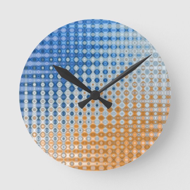Horloge Ronde Bleu et orange (Recto)