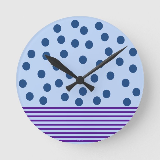 Horloge Ronde Bleu et violet temps pour s'amuser (Recto)