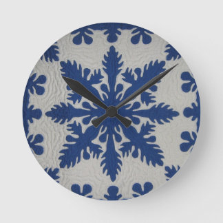 Horloge Ronde Bleu hawaïen d'édredon