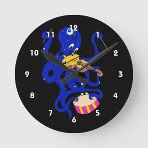 Horloge Ronde bleu octopyplaymultiple percussion