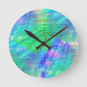 Horloge Ronde bleu sans couture d'aquarelle d'arrière - plan