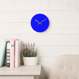 Horloge Ronde Bleu simple 8", acrylique ronde