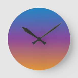 Horloge Ronde Bleu, violet et orange