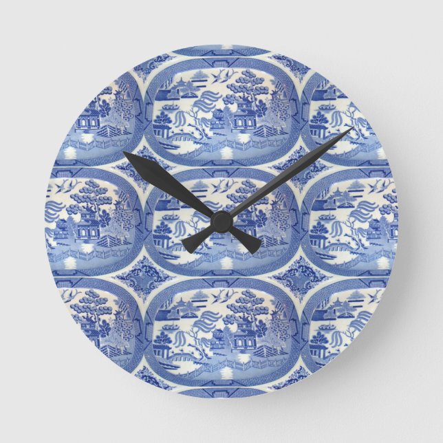 Horloge Ronde Bleu Willow Tim - Accent parfait pour les cuisines (Recto)