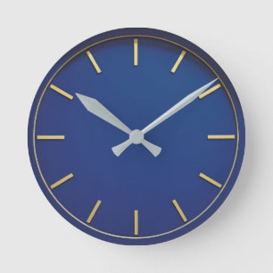 Horloge ronde bleue moderniste