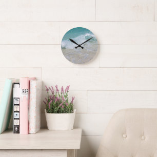 Horloge Ronde Bliss de rivage tropicaux #1 #océan #mur #art
