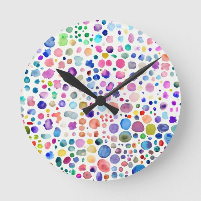Horloge Ronde Blobs aquarelle (Recto)