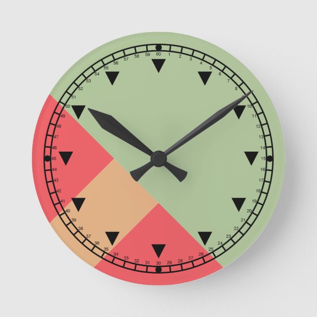 Horloge Ronde Bloc de couleur moderne Geo 1 (Recto)