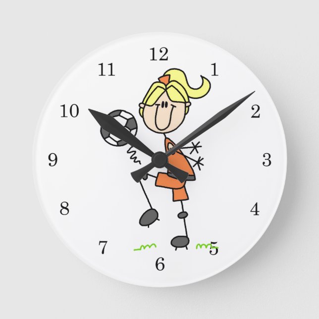 Horloge Ronde Blond Stick Figure (Recto)