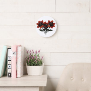 Horloge Ronde Blooms gras