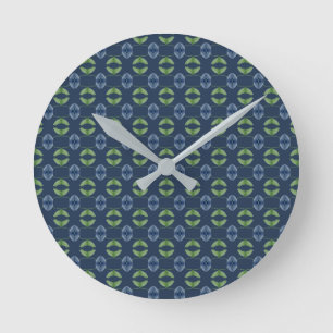 Horloge Ronde Blue And Green Patterned Wall Clock