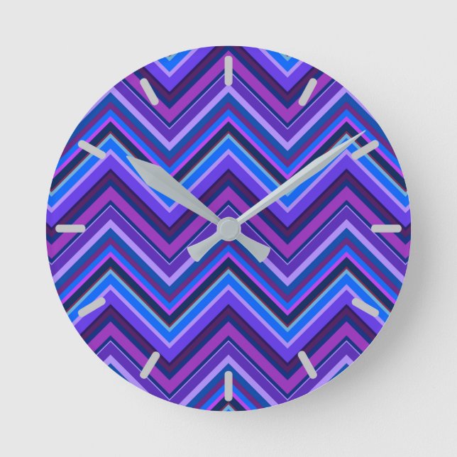 Horloge Ronde Blue and purple zigzag (Recto)