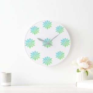 Horloge ronde Blue Green Snowflon