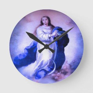 Horloge Ronde Blue Immaculata