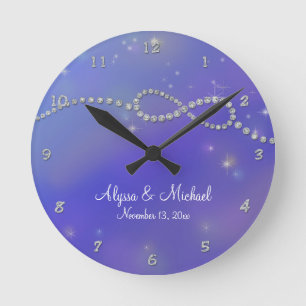 Horloge Ronde Blue Infinity Symbole Sign Infinite Love Twinkling