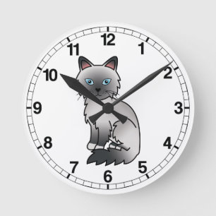Horloge Ronde Blue Point Birman / Ragdoll Cat