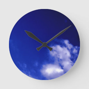 Horloge Ronde Blue Sky Unique Chic Moderne Minimal