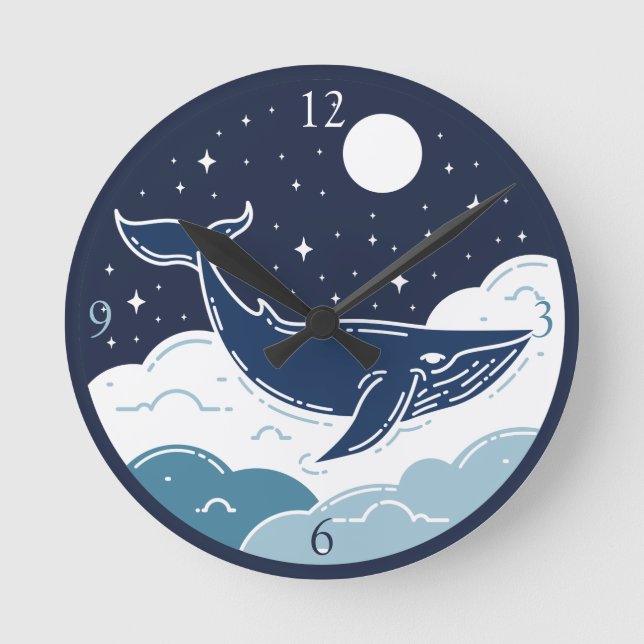 Horloge Ronde Blue Whale Dream (Recto)