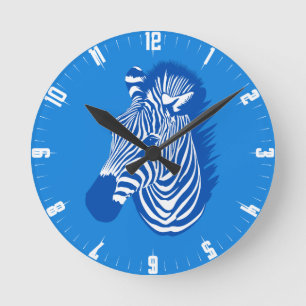 Horloge ronde Blue Zebra