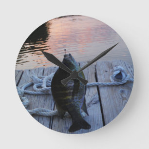 Horloge Ronde Bluegill au coucher du soleil Lac Arrowhead