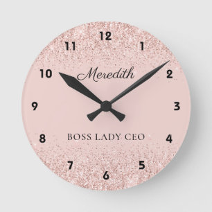 Horloge Ronde Blush Parties scintillant Boss Lady PDG Personnali