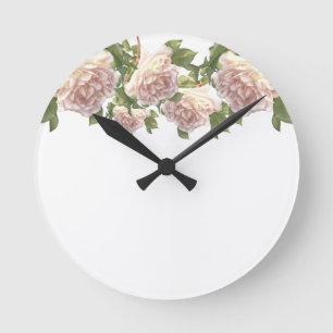 Horloge Ronde Blushing Ivory Peach Rose
